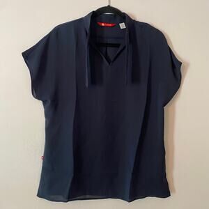 Oobe Chick-fil-a Navy Blue Blouse Lightweight Professional Women's size Small